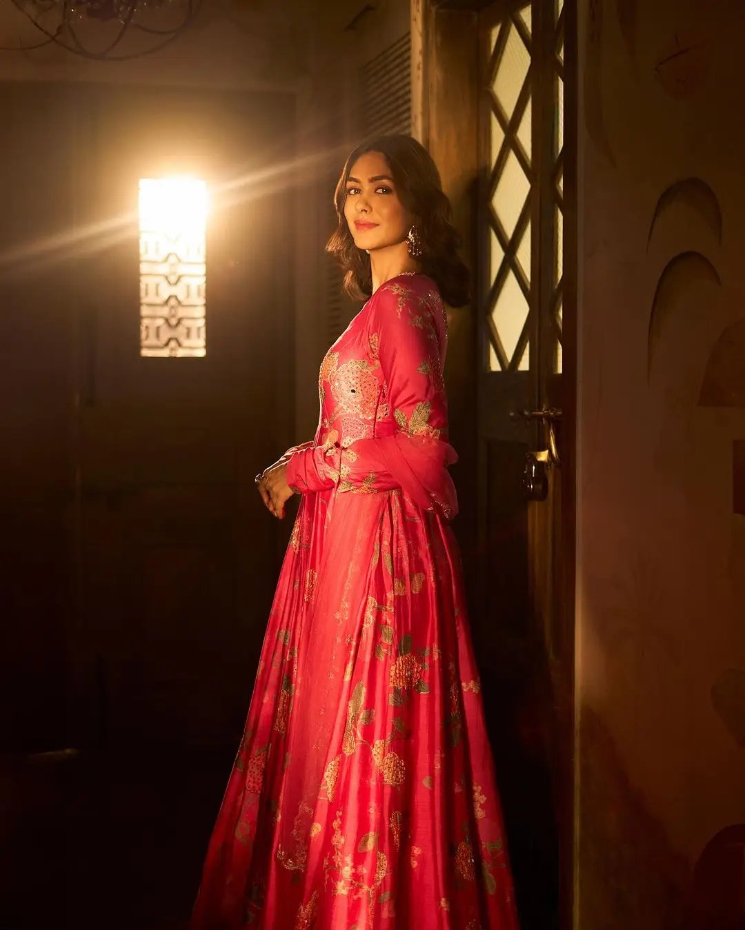 Mrunal Thakur Stills in Beautiful Pink Gown